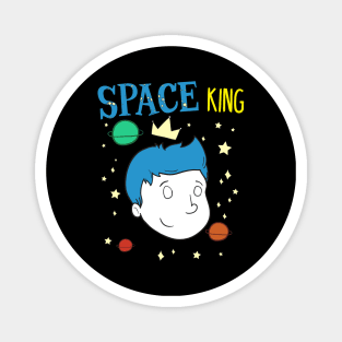 Cute Space King Exploring Outerspace Astronaut Magnet